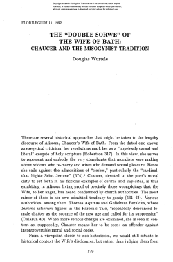 THE "DOUBLE SORWE" OF THE WIFE OF BATH: