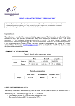 Egg Price Report - SA Poultry Association