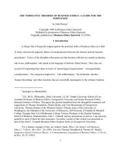 the normative theories of business ethics