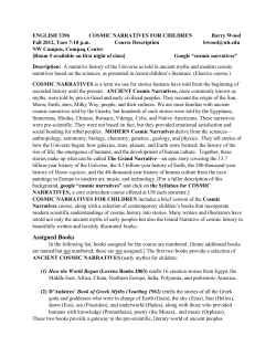 Engl 3396 Cosmic Narratives