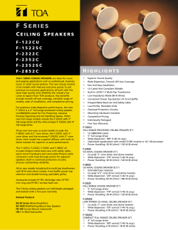 F SERIES - TOA Electronics