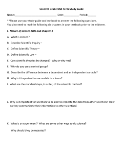 Seventh Grade Mid-Term Study Guide Name