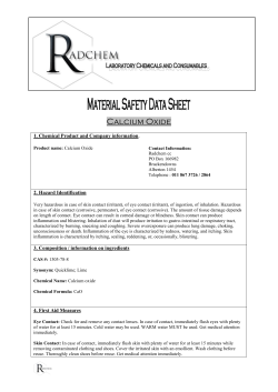 CALCIUM OXIDE MSDS