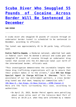 Scuba Diver Who Smuggled 55 Pounds of Cocaine Across Border