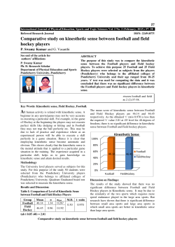 Comparative study on kinesthetic hockey players