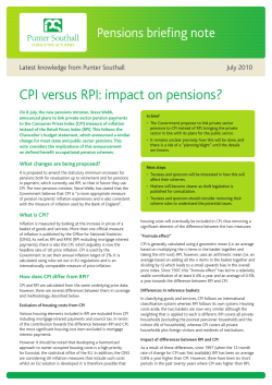 CPI versus RPI: impact on pensions?