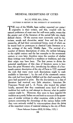 medieval descriptions of cities - Manchester eScholar