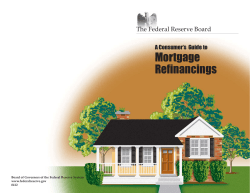 Consumers guide to Mortgage Refinancings