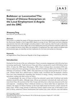 The Impact of Chinese Enterprises on the Local Employment in