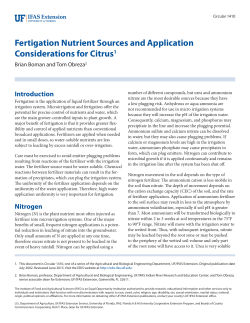 Fertigation Nutrient Sources and Application Considerations