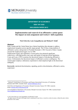 Implementation and removal of an affirmative&ndash;action quota: The