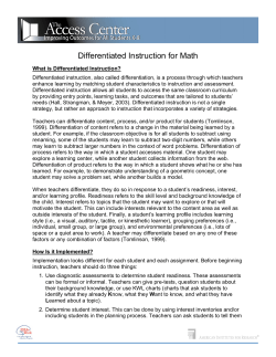 Differentiated Instruction for Math