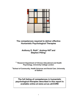 The competences required to deliver effective Humanistic