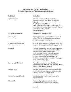 List of Over-the-Counter Medications for School Protocol - Milan C