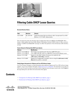 Filtering Cable DHCP Lease Queries on Cisco CMTS Routers