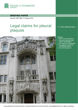 Legal claims for pleural plaques