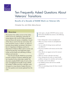 Ten Frequently Asked Questions About Veterans` Transitions