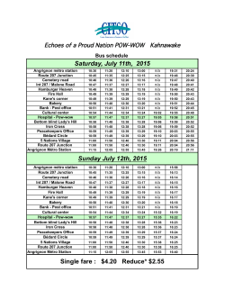 Single fare : $4.20 Reduce* $2.55 Sunday July 12th, 2015