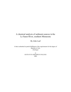 A chemical analysis of sediment sources in the Le Sueur River