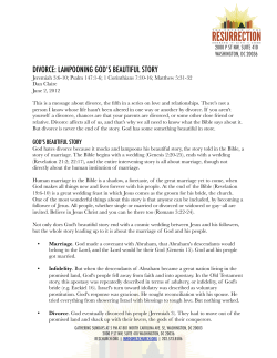 Divorce Lampooning God`s Beautiful Story