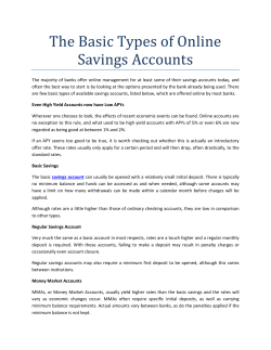 The Basic Types of Online Savings Accounts