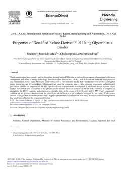 Properties of Densified-refuse Derived Fuel Using Glycerin as a Binder