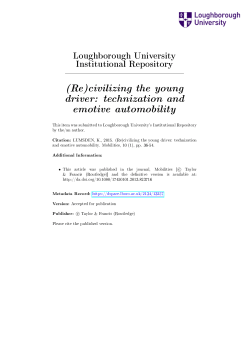 (Re)civilizing the young driver: technization and emotive automobility