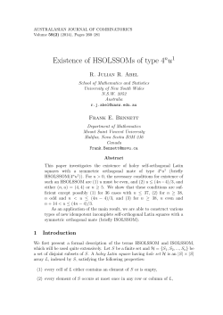 Existence of HSOLSSOMs of type 4n u