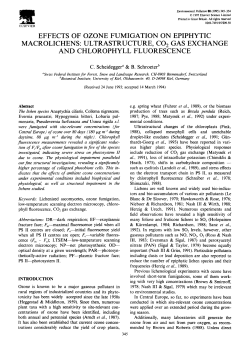 effects of ozone fumigation on epiphytic macrolichens
