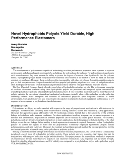 Novel Hydrophobic Polyols Yield Durable, High Performance