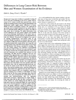 Differences in Lung Cancer Risk Between Men and Women