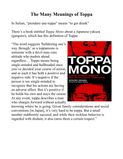 The Many Meanings of Toppa