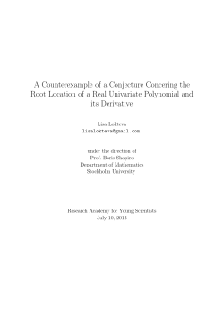 A Counterexample of a Conjecture Concering the Root