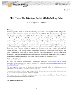 Cliff Notes: The Effects of the 2013 Debt