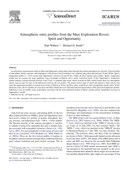 Atmospheric entry profiles from the Mars Exploration Rovers Spirit