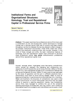 Institutional Forms and Organizational Structures