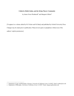 Collective Belief and the String Theory Community - Philsci