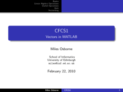 CFCS1 - Vectors in MATLAB