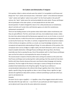On Cubism and D&eacute;moiselles d` Avignon