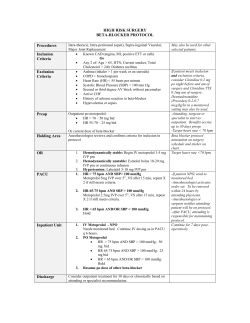HIGH RISK SURGERY BETA-BLOCKER PROTOCOL Procedures