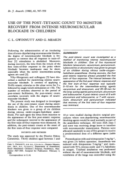 use of the post-tetanic count to monitor recovery from intense