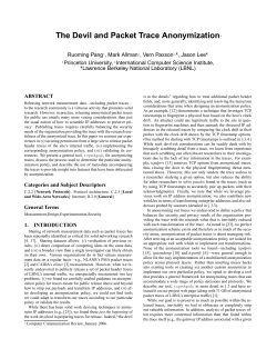 The Devil and Packet Trace Anonymization&lowast;