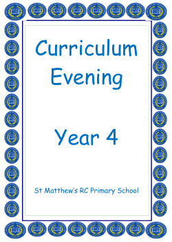 Curriculum Information Y4 - St Matthew`s RC Primary School