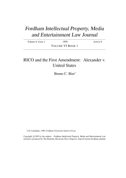 RICO and the First Amendment: Alexander v. United States