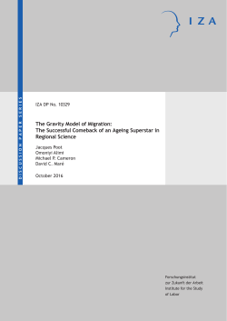 The Gravity Model of Migration: The Successful Comeback of an