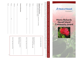 Monty Richards Hawaii Island Community Award