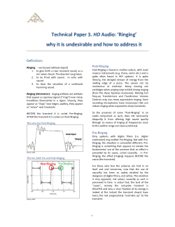 Technical Paper 3. HD Audio: `Ringing` why it is undesirable and