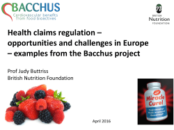Phytochemicals: a public health and regulatory perspective