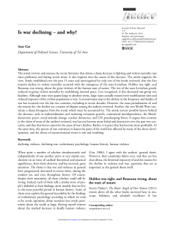 Is war declining - IS MU