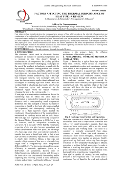 factors affecting the thermal performance of heat pipe